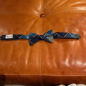 Tommy Hilfiger Blue and Yellow Plaid Bow Tie
